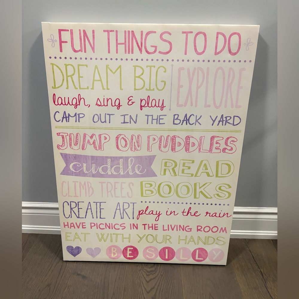 Pottery barn kids large canvas wall decor new 23”x30”